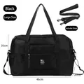 Large black foldable travel duffel bag with detachable shoulder strap 46x35x20cm - L / Black