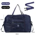 Large navy blue waterproof foldable travel bag with a detachable shoulder strap - L / Navy Blue