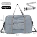Large light gray waterproof foldable travel bag for luggage with a shoulder strap - L / Gray