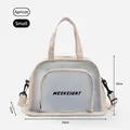Small apricot waterproof swimming bag with dry wet separation and expandable bottom base - S / Beige