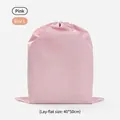 Large pink waterproof drawstring travel storage bag for organizing clothes and shoes - Size L (40*50cm) / Pink