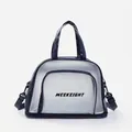 Small navy blue waterproof gym bag with dry wet separation and expandable bottom compartment - S / Navy Blue