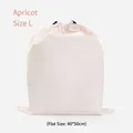 Beige apricot drawstring travel storage bag size L for clothes organizational needs - Size L (40*50cm) / Beige