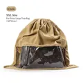 Khaki XXL drawstring dust bag with clear window designed for large tote bag storage - 2XL / 60x55cm / Khaki