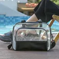 Bolso de cosméticos de viaje transparente e impermeable con separación de húmedo - Grande (38x14x26cm) / Negro