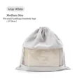 Grey-white suede drawstring dust bag M size for small handbag storage 29x29cm - M / 29x29cm / Off-White