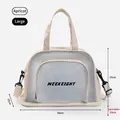 Large apricot waterproof fitness bag with dry-wet separation and expandable bottom layer. - L / Beige