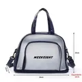 Large navy blue waterproof gym bag with dry-wet separation and expandable bottom - L / Navy Blue
