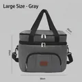 Large grey insulated picnic bag with 36x25x25cm dimensions and carrying handle - L / Gray