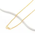 Detailed macro shot of an 18k gold plated Chopin chain necklace featuring a classic M-clasp. - M Clasp Chopin Chain / 1.5mm Thick/60cm Long / 18K Gold