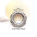 Close-up of vintage silver grass pattern engraved running ring for DIY jewelry - Grass Pattern Ring (GF-471 Style 1) / Approx. 25x6mm