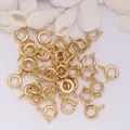 Cierres de anillo de resorte bañados en oro de 14K para hacer joyas artesanales - Broche de Resorte de Oro de 14K (A-25) / 7mm