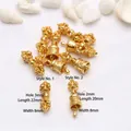 Detailed view of gold Vajra and Bell jewelry charms with specific size measurements - Style 2 / 20x8mm (Hole 2mm)