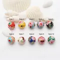 Handgefertigte traditionelle Cloisonné-Emaille-Blumenperlen für DIY-Schmuckbau, 10 Stile - Stil 6 / 6mm