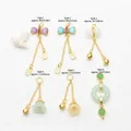 Colección de seis colgantes de oro diferentes con jade y dijes de varios tamaños - Estilo 1 (GF-332)