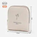 Portable apricot jewelry storage pouch with single layer design and dimensions - Single Layer / Beige