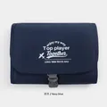 Navy blue hanging toiletry organizer bag for travel with waterproof compartments - Navy Blue