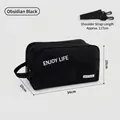 Obsidian black large capacity sports gym bag with shoulder strap - Black