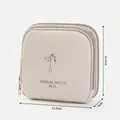 Apricot portable jewelry pouch double layer storage bag 12.5cm size - Double Layer / Beige