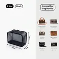 Small black mesh handbag organizer dust bag for luxury bag protection and storage - S / 24x12x18cm / Black (1908)