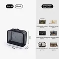 Breathable black nylon mesh bag organizer insert size M for luxury handbag storage - M / 26x9x20cm / Black (1908)