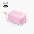Pink expandable compression travel packing cube size M 35x25cm for luggage organizing - M / Pink
