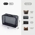 Black breathable mesh nylon handbag dust bag organizer for storage XL size 36x25x12cm - XL / 36x12x25cm / Black (1908)