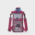 Rose red mesh water bottle carrier with adjustable shoulder strap for outdoor hiking - S / Burgundy