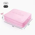 Pink XL expandable waterproof travel packing organizer bag with size markings for luggage - XL / Pink