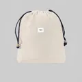 Large cream white waterproof drawstring storage bag for organizing clothes and toys - L / Off White