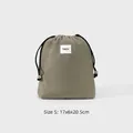 Small waterproof drawstring storage pouch in turtle dove gray for travel accessories - S / Coffee