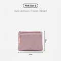 Compact pink mesh storage pouch for earphones and accessories, S size, 13x10cm dimensions - S / Pink