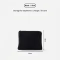 Small black mesh storage pouch for earphones and chargers, size S, 13x10cm dimensions - S / Black