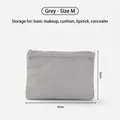 Grey minimalist mesh storage bag in size M for makeup and travel accessories - M / Gray