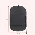 Premium black hanging garment bag for wardrobe storage, 89x58cm foldable fabric cover - Premium Black / 89x58cm / Black