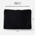 Black minimalist travel mesh storage bag size L 26x19cm for toiletries and cosmetics - L / Black
