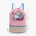 Kinder Schwimmtasche mit Nass- und Trockentrennung in Pink und Beige aus Oxford-Stoff - Hübsches Rosa