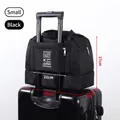 Small black waterproof travel duffle bag with luggage sleeve, 35x16x27cm size - S / Black