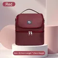 Professional red double-layer insulated diaper bag for baby milk bottle storage - Burgundy