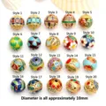 Nahaufnahme von 20 einzigartigen 10mm Emaille-Cloisonné-Perlen für DIY-Schmuck - Stil 1 (GF-455)