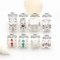 Detail view of silver-plated spacer beads with multi-color CZ micro-pave inlays. - Style No. 1 (GF-467) / Silver