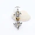 Vintage tibetisches Silber Vajra-Stößel DIY-Zubehör mit goldenem Sechs-Wort-Mantra-Detail - Vajra Stößel Stil (GF-368 3)