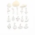 Detailansicht von 14K Gold gefüllten CZ-Anhängern in verschiedenen Formen für DIY-Schmuck - Kreative Form (Stil 1) / Silber (Farbbeständig)