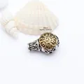 Vintage tibetanische Silber-Mantra-Perle mit Gold-Finish für DIY-Schmuckherstellung - Vajra Drei-Wege Stil (GF-368 6)