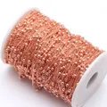Close-up of 14k rose gold filled 3.5mm bead chain roll for DIY jewelry making accessories - 3.5MM Bead Chain / Rose Gold