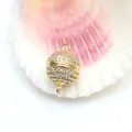 Detail view of 18k gold-plated micro-pave CZ spherical magnetic jewelry clasp. - Round Ball Magnetic Clasp (GF-482) / 5 Pieces/Pack (8mm) / 18K Gold