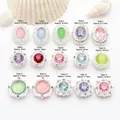 Assorted matte silver-plated beads with inlaid stones for custom DIY jewelry designs - Style 1 (GF-396)