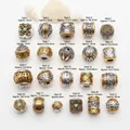 Antique gold and silver Tibetan spacer beads with auspicious cloud patterns in 21 styles - Tibetan Cloud Pattern Barrel Bead (Model 1)