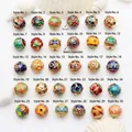 Makroansicht von 30 Arten von 8mm bunten Emaille-Cloisonne-Perlen für DIY-Schmuck - Stil 11 (GF-268)