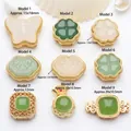Detailansicht von 9 Arten antiker Gold-Abstandshalterperlen mit Maßen für DIY-Schmuck. - Stil 1 (GF-159)